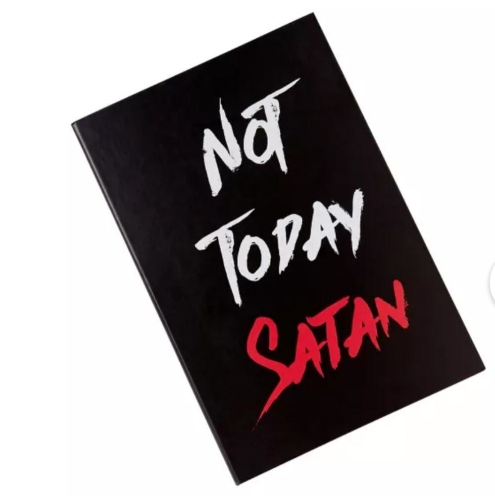 Not Today Satan Black Red Gothic Lined Journal Notebook 6 x 8.5 NWOT